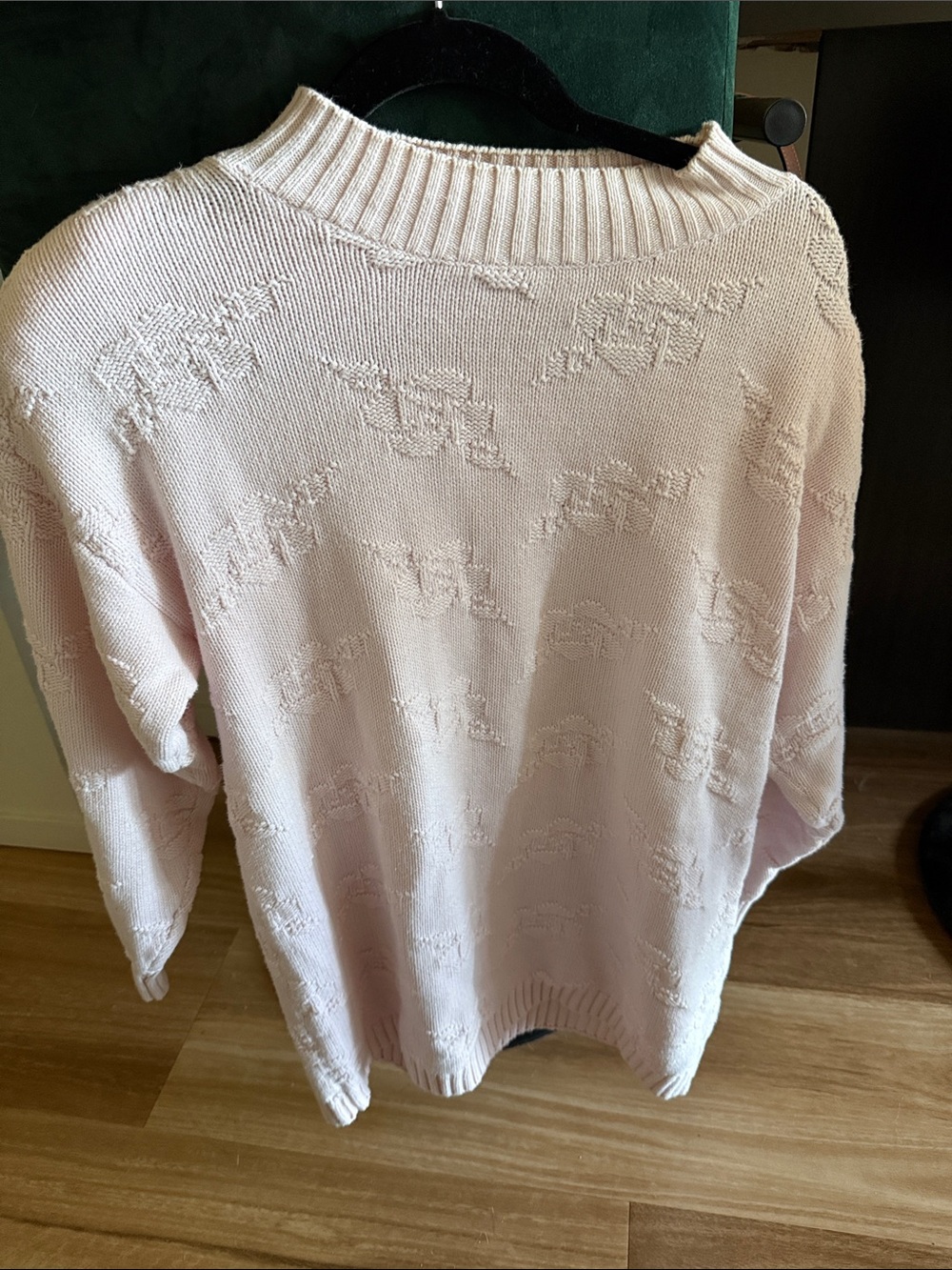 Nordstrom Light Pink Crewneck Textured Knit Sweater